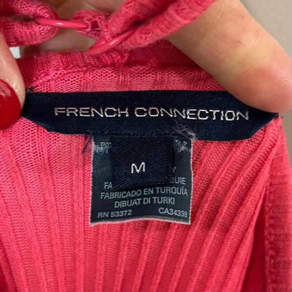 French Connection Orange Ribbed Sleeveless Midi Dress Size M - Picture 4 of 8